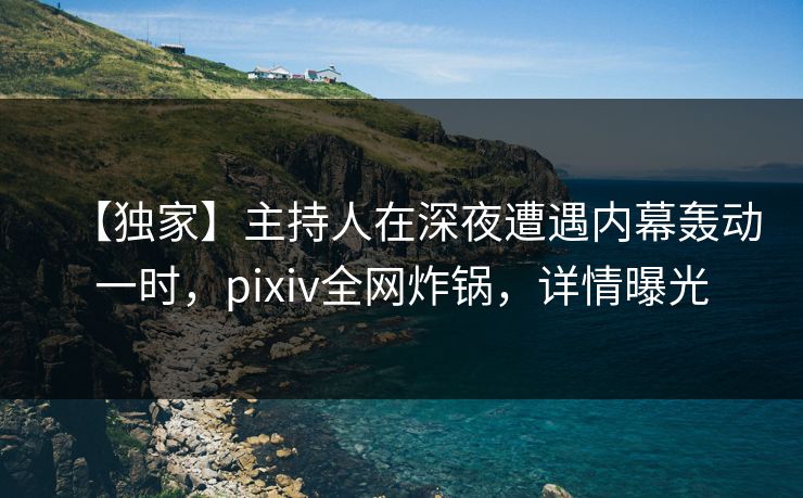 【独家】主持人在深夜遭遇内幕轰动一时，pixiv全网炸锅，详情曝光