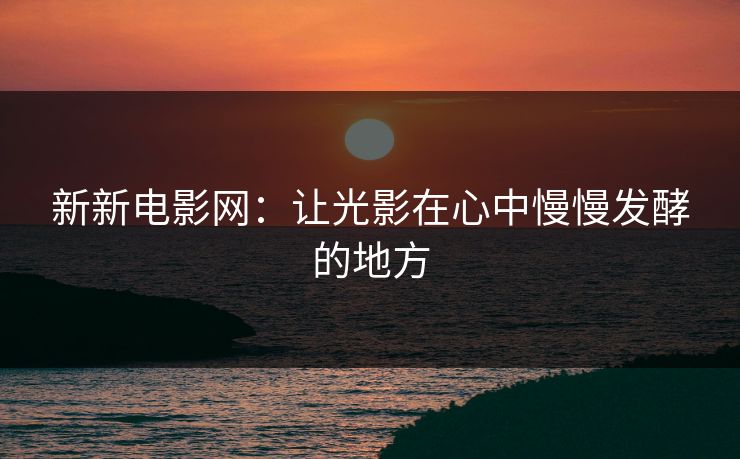 新新电影网：让光影在心中慢慢发酵的地方