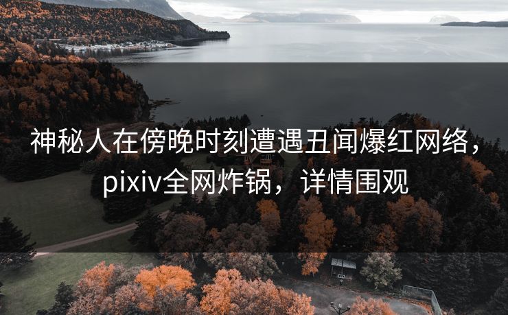 神秘人在傍晚时刻遭遇丑闻爆红网络,pixiv全网炸锅,详情围观 神秘人在傍晚时刻遭遇丑闻爆红网络,pixiv全网炸锅,详情围观